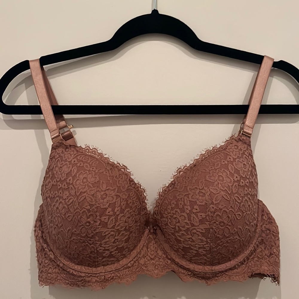 aerie - blush pink lace push-up bra 38C